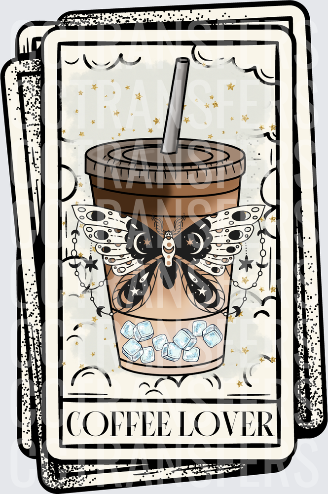 Coffee Lover Tarot Card Iced Cup Mystic Moth (DTF)