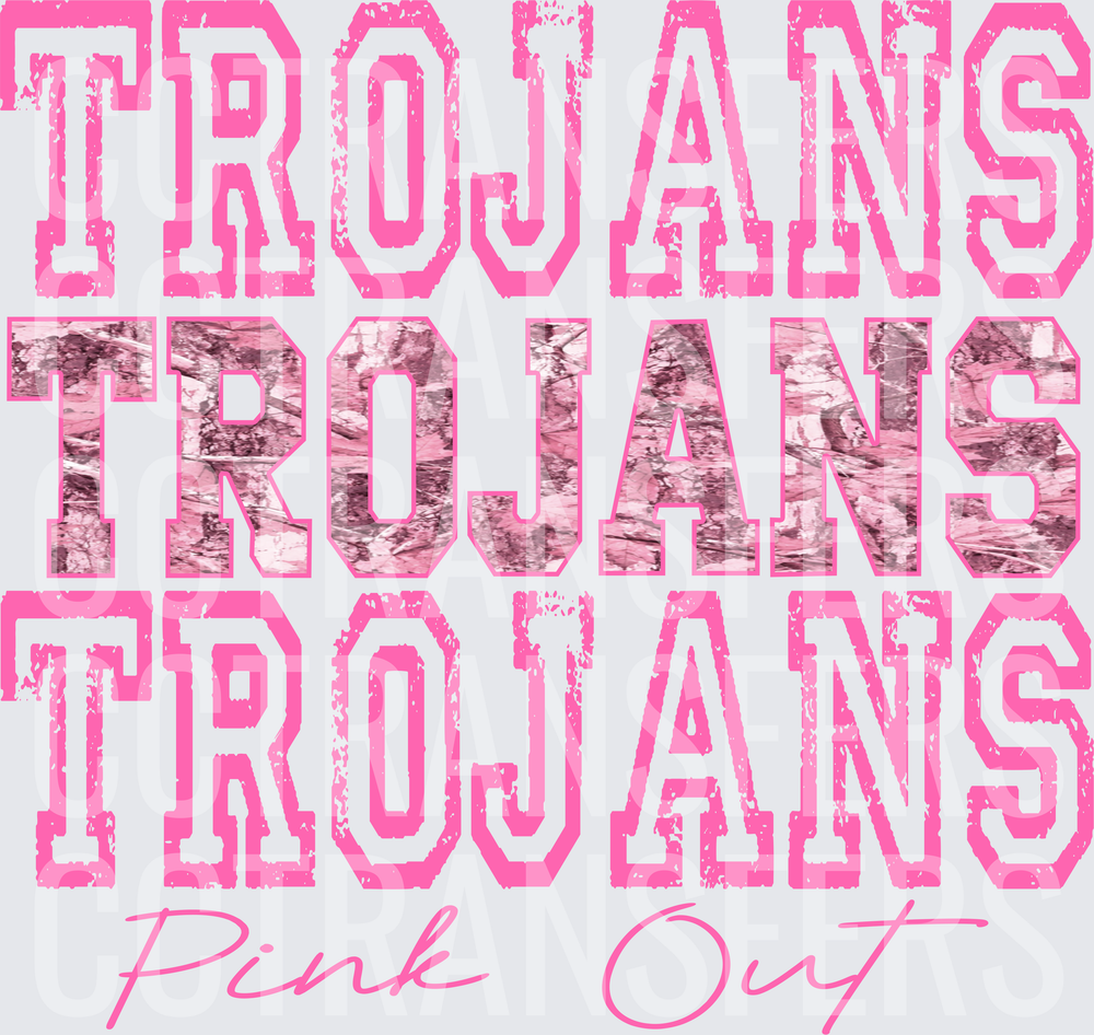 Trojans Pink Out Triple Stack Pink Camo Varsity (DTF)