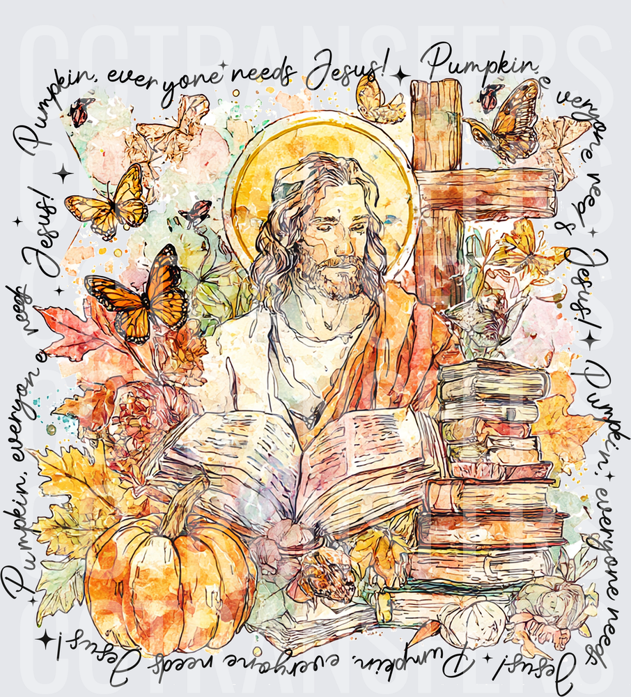 Pumpkin Everyone Needs Jesus Fall Harvest Faith (DTF)