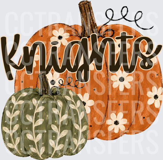 Knights Fall Floral Pumpkin Duo (DTF)