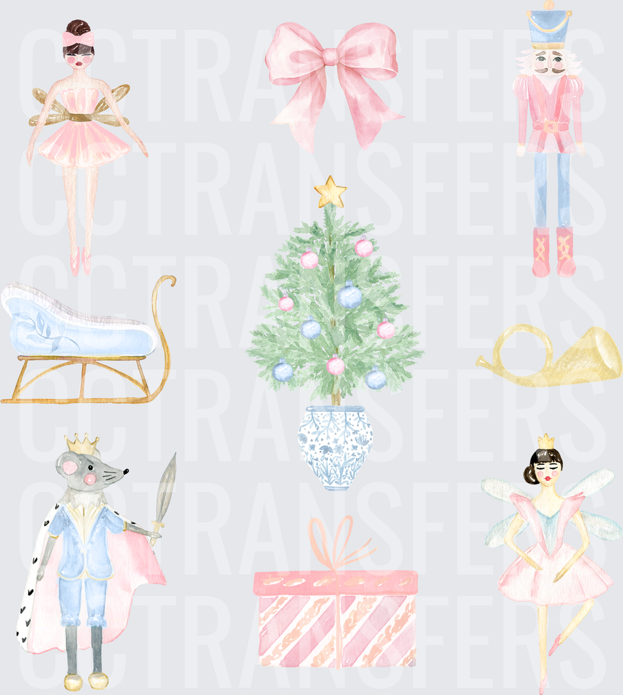 Watercolor Ballet Fairy Mouse King Christmas Bundle (DTF)