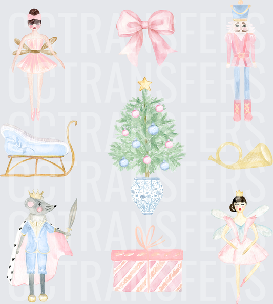 Watercolor Ballet Fairy Mouse King Christmas Bundle (DTF)