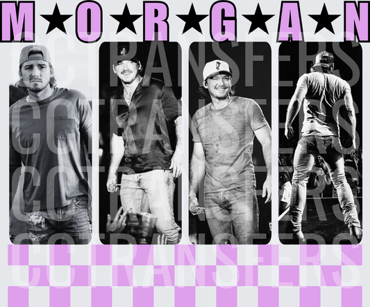 Morgan Star Four Photo Collage Purple Checker (DTF)