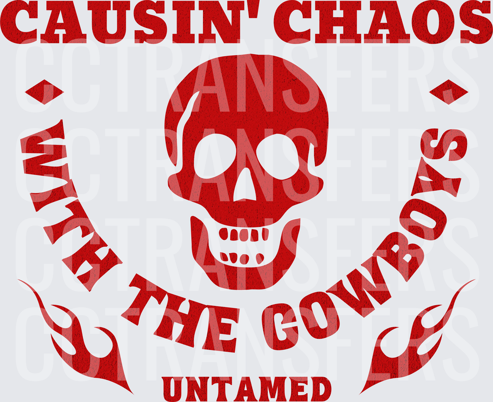 Causin Chaos With The Cowboys Untamed Skull DTF