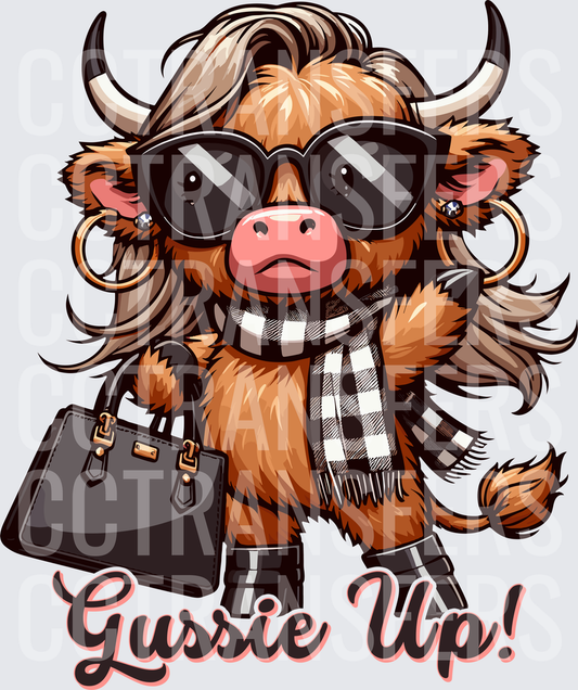 Gussie Up Sassy Highland Cow Glam Fashion (DTF)