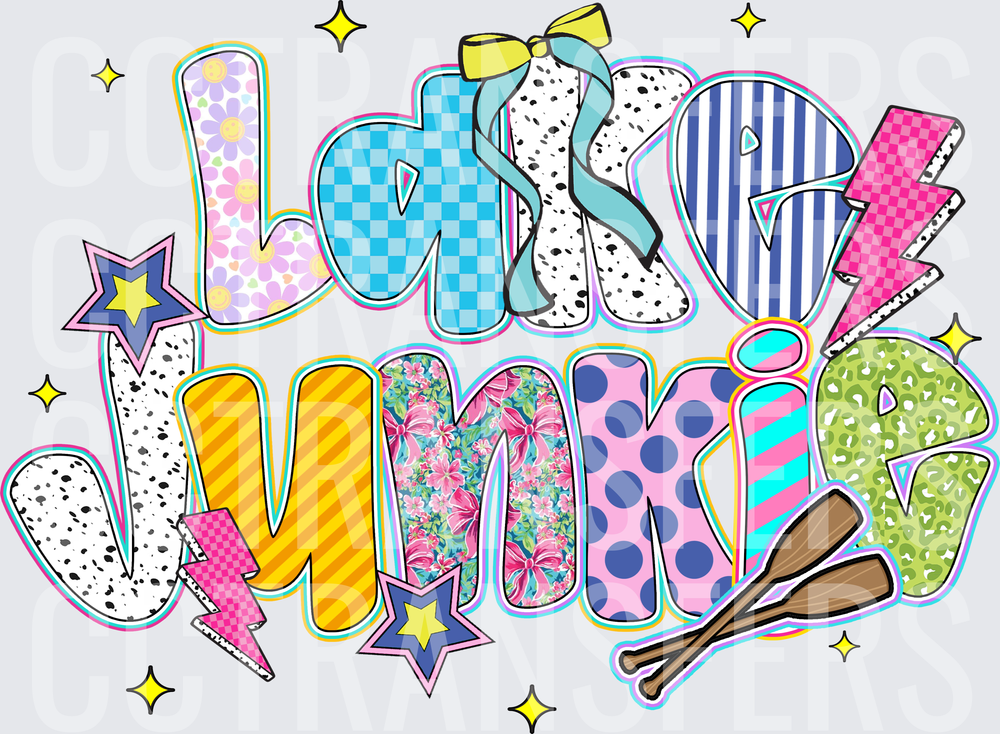 Lake Junkie Retro Patterned Letters with Paddles (DTF)