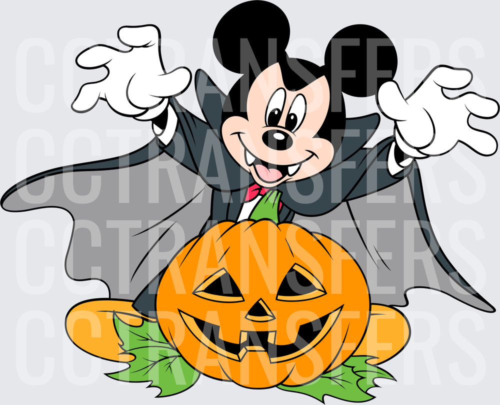 Cartoon Mouse Vampire Cape Halloween Pumpkin (DTF)
