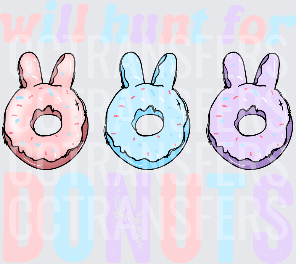 Will Hunt For Donuts Easter Bunny Ear Sprinkle Donuts (DTF)