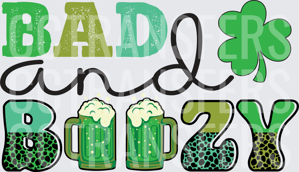Bad and Boozy St. Patrick's Day Shamrock Beer (DTF)