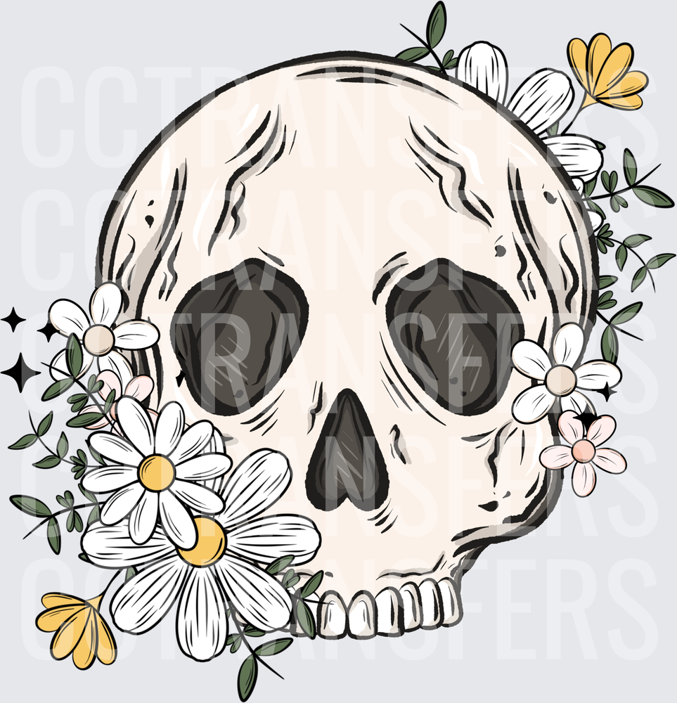 Floral skelly Transfer