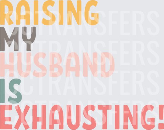 Raising My Husband Is Exhausting Funny Wife Quote (DTF)