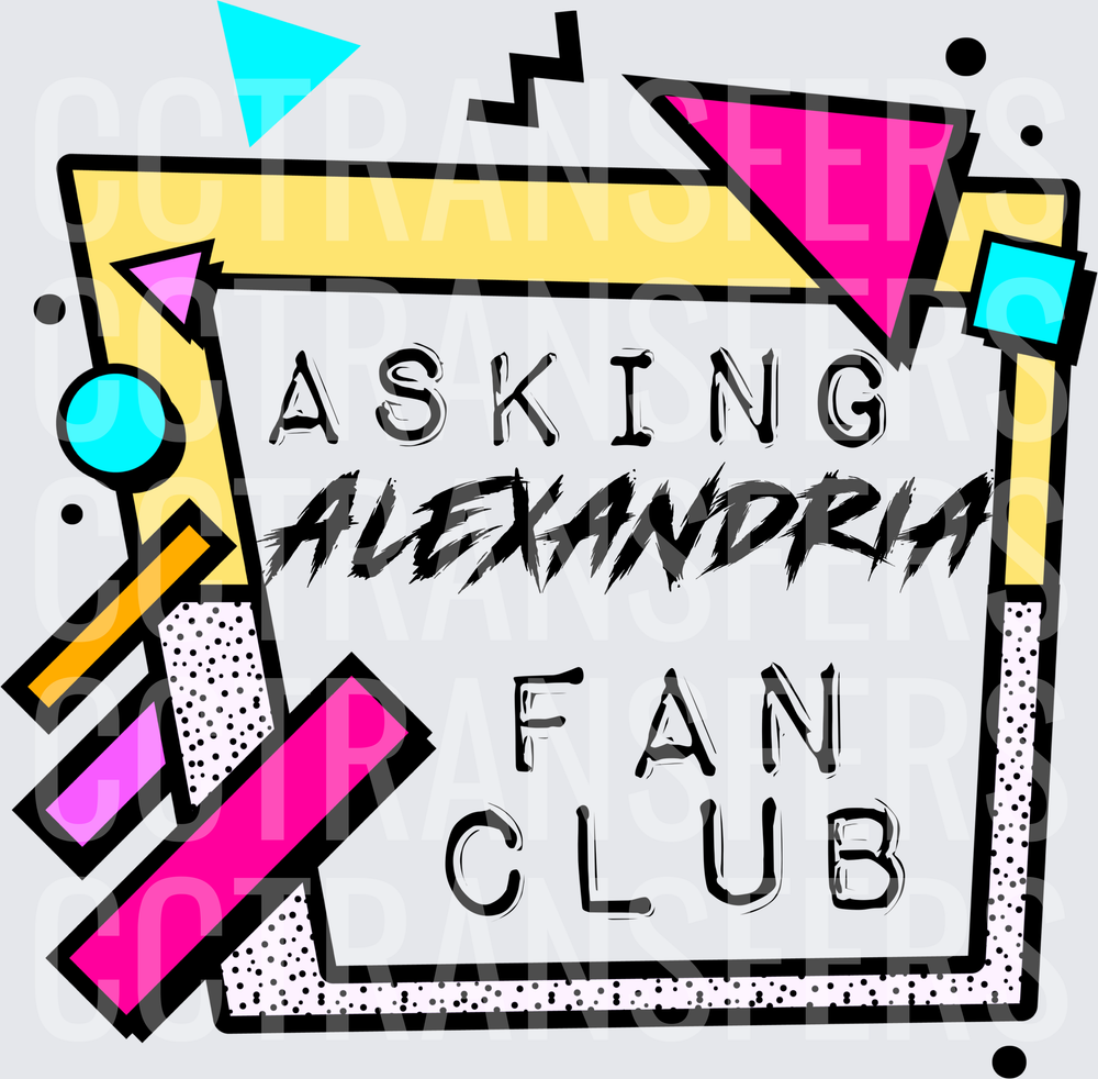 Asking Alexandria Fan Club Retro 90s Geometric Frame (DTF)