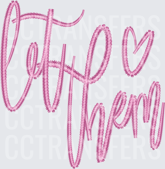 Coffee Then Pink Embroidery Script Cursive Text (DTF)