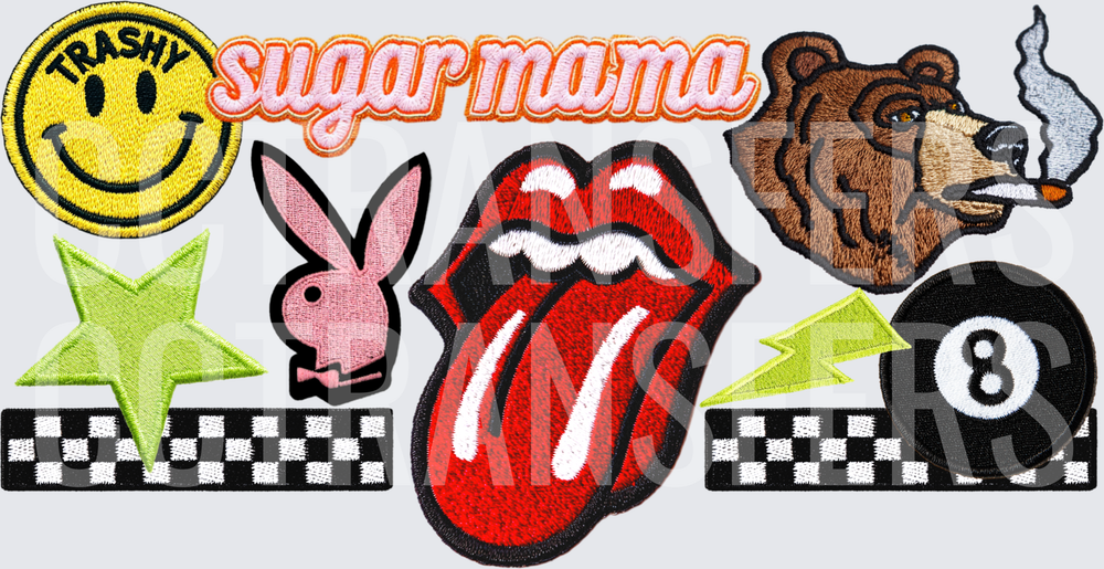 Sugar Mama Retro Patch Collection Trashy Smiley (DTF)