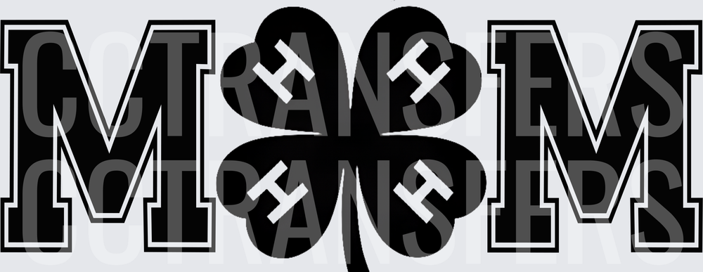 Four Leaf Clover Mom Block Letter Four-H (DTF)