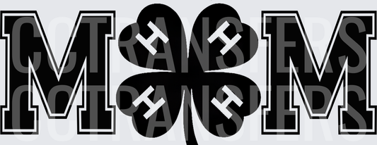 Four Leaf Clover Mom Block Letter Four-H (DTF)