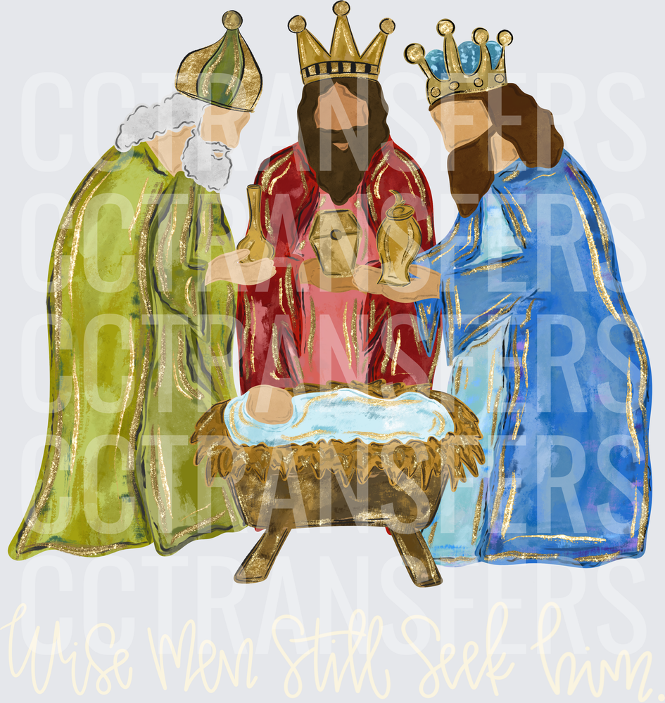 Three Wise Men Nativity Manger Baby Jesus Christmas (DTF)