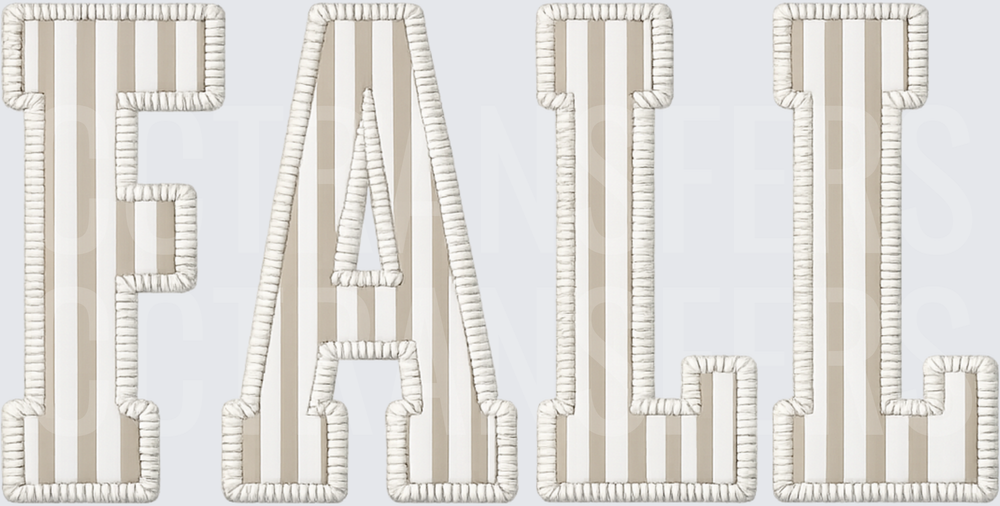 FALL Embroidered Patch Style Striped Letters (DTF)