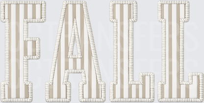 FALL Embroidered Patch Style Striped Letters (DTF)