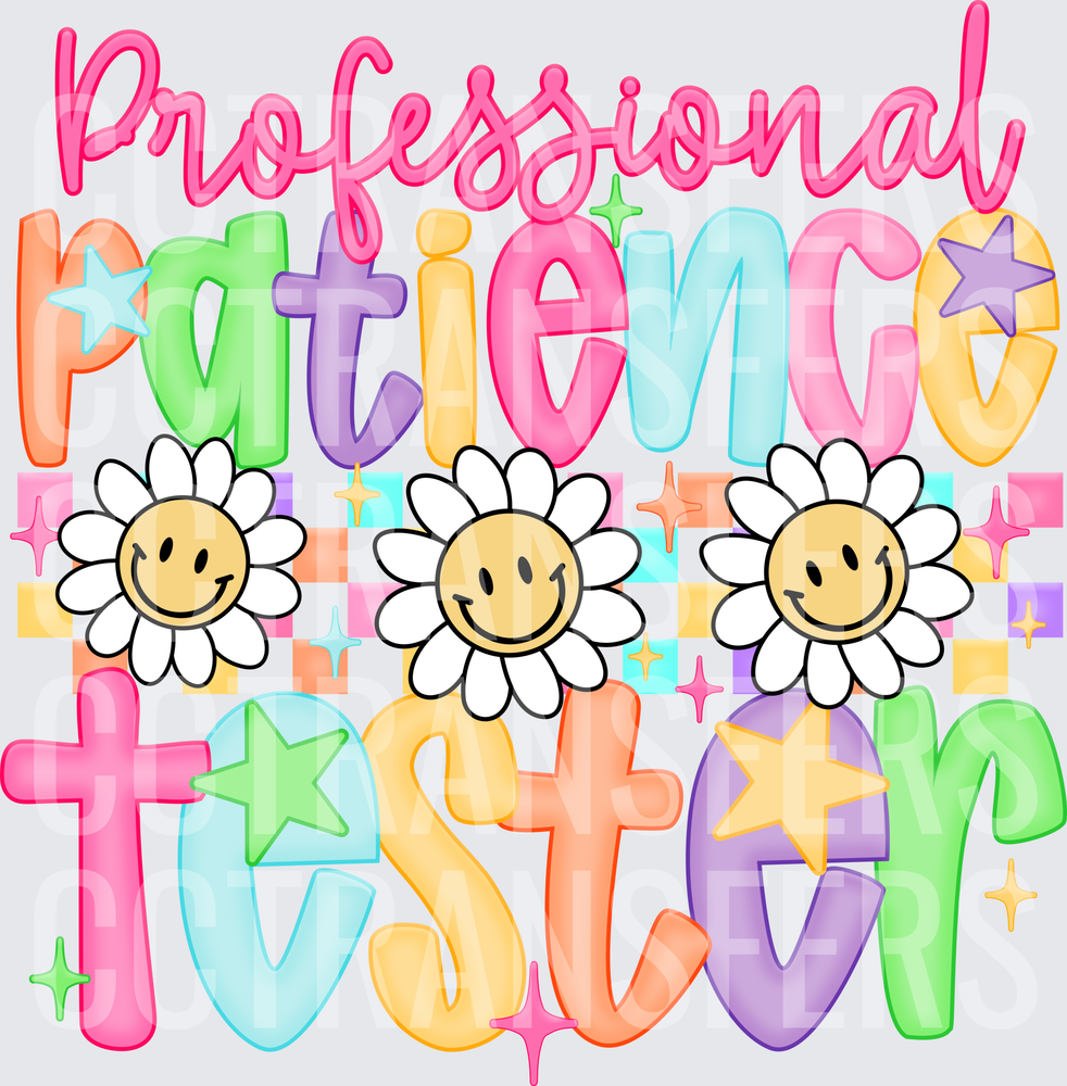 Professional Patience Tester Smiley Daisy Checkered (DTF)