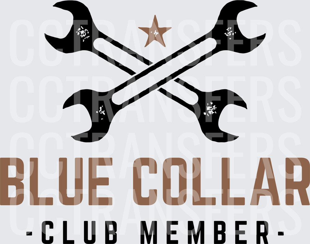 Blue Collar Club Member Crossed Wrenches Star (DTF)