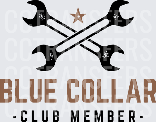 Blue Collar Club Member Crossed Wrenches Star (DTF)