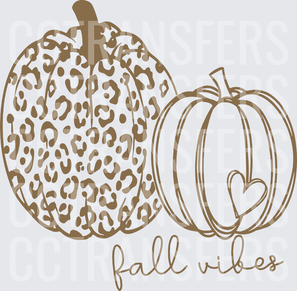 Fall Vibes Leopard Print Pumpkin Duo with Heart (DTF)