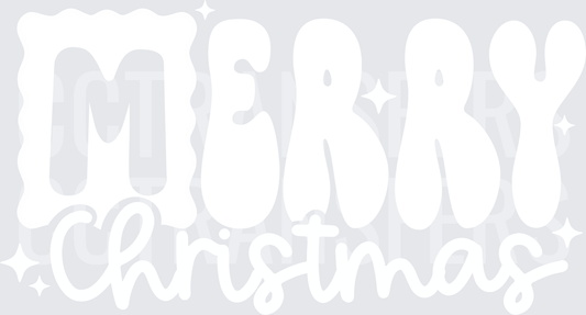 Faded Merry Christmas  White Graphic Design (DTF)