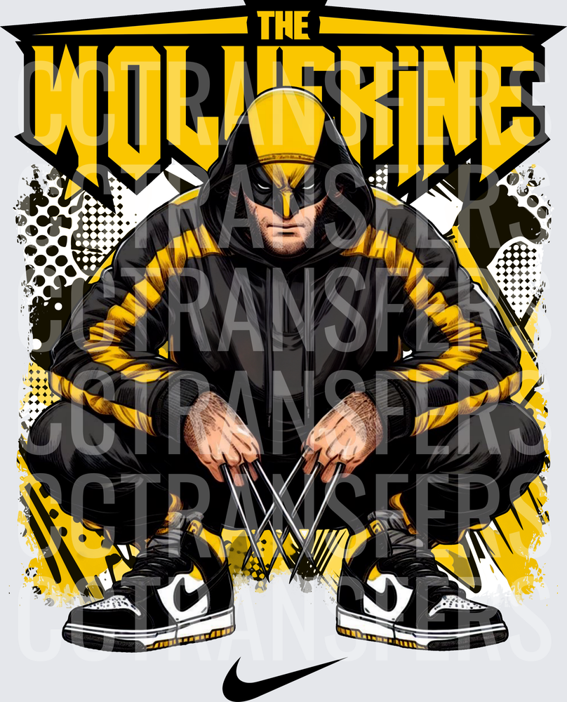 Masked Hero Crouching Black Yellow Hoodie (DTF)
