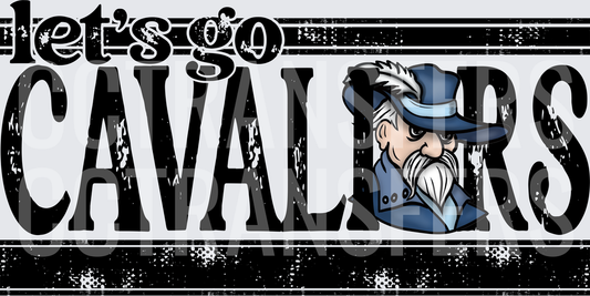 Let's Go Cavaliers Mascot Spirit Distressed (DTF)