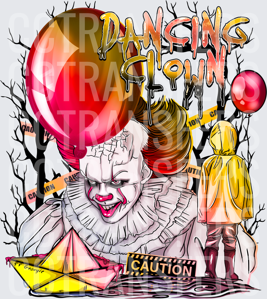 Dancing Clown Pennywise Georgie Red Balloon IT Horror (DTF)