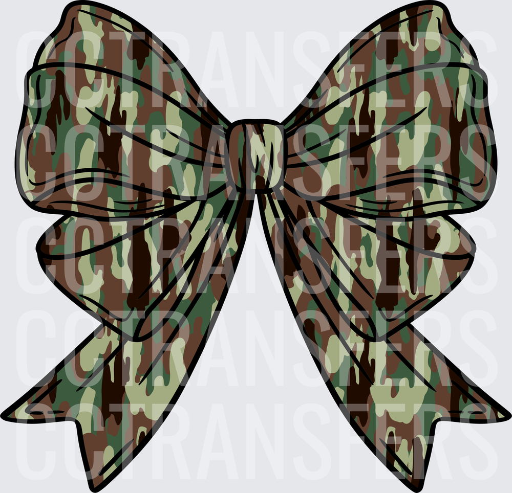 Camo Print Ribbon Bow (DTF)