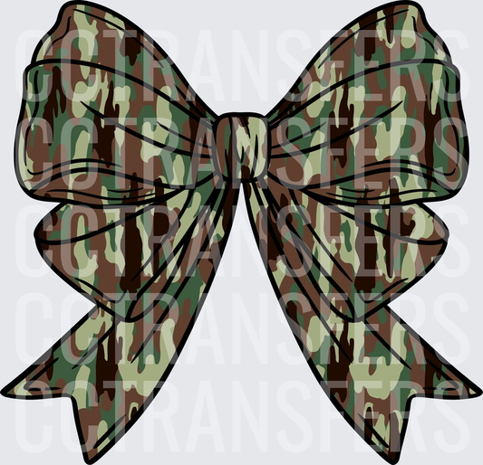 Camo Print Ribbon Bow (DTF)