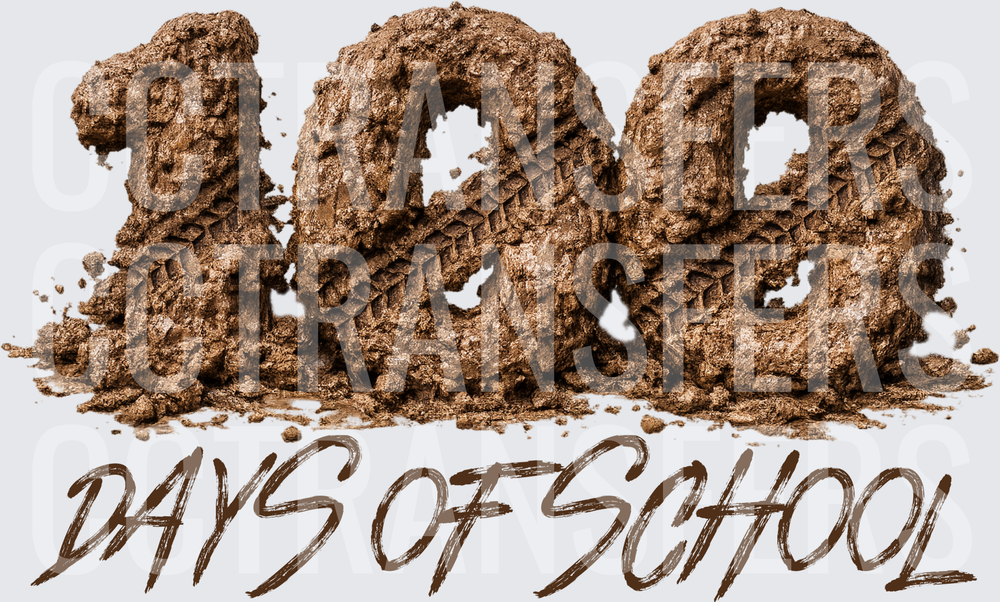 100 Days of School Mud Tire Track Numbers (DTF)