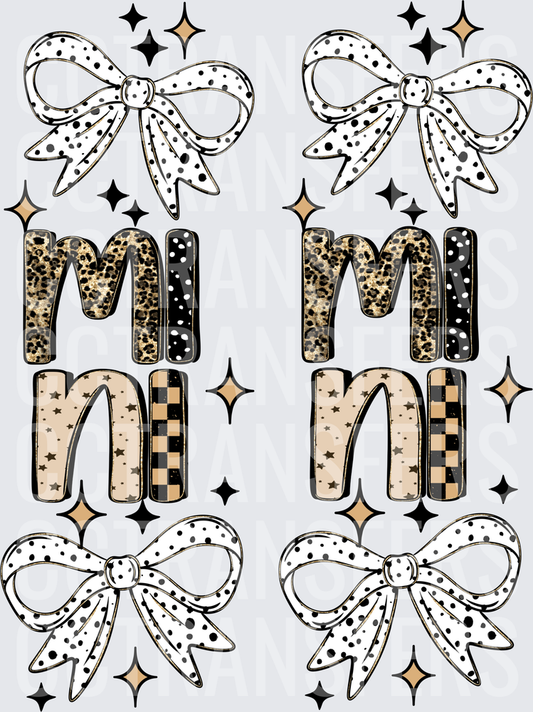Mini Polka Dot Bow Leopard Checkered Stars Gang Sheet (DTF)