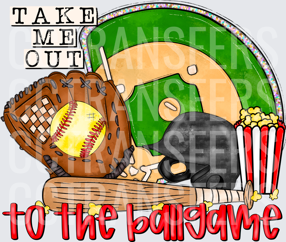 Take Me Out To The Ballgame Softball Field Design (DTF)