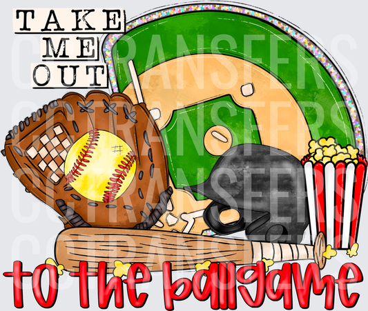 Take Me Out To The Ballgame Softball Field Design (DTF)