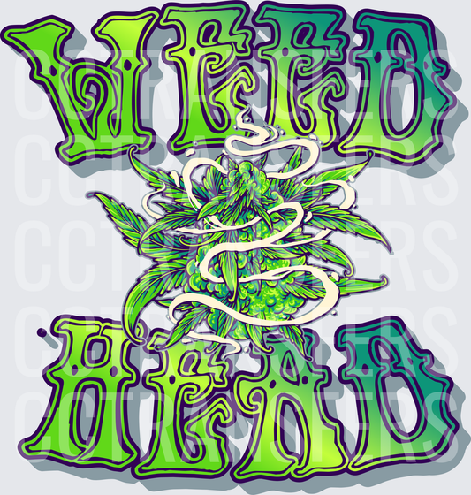 Weed Head Cannabis Bud Smoke Groovy Lettering (DTF)