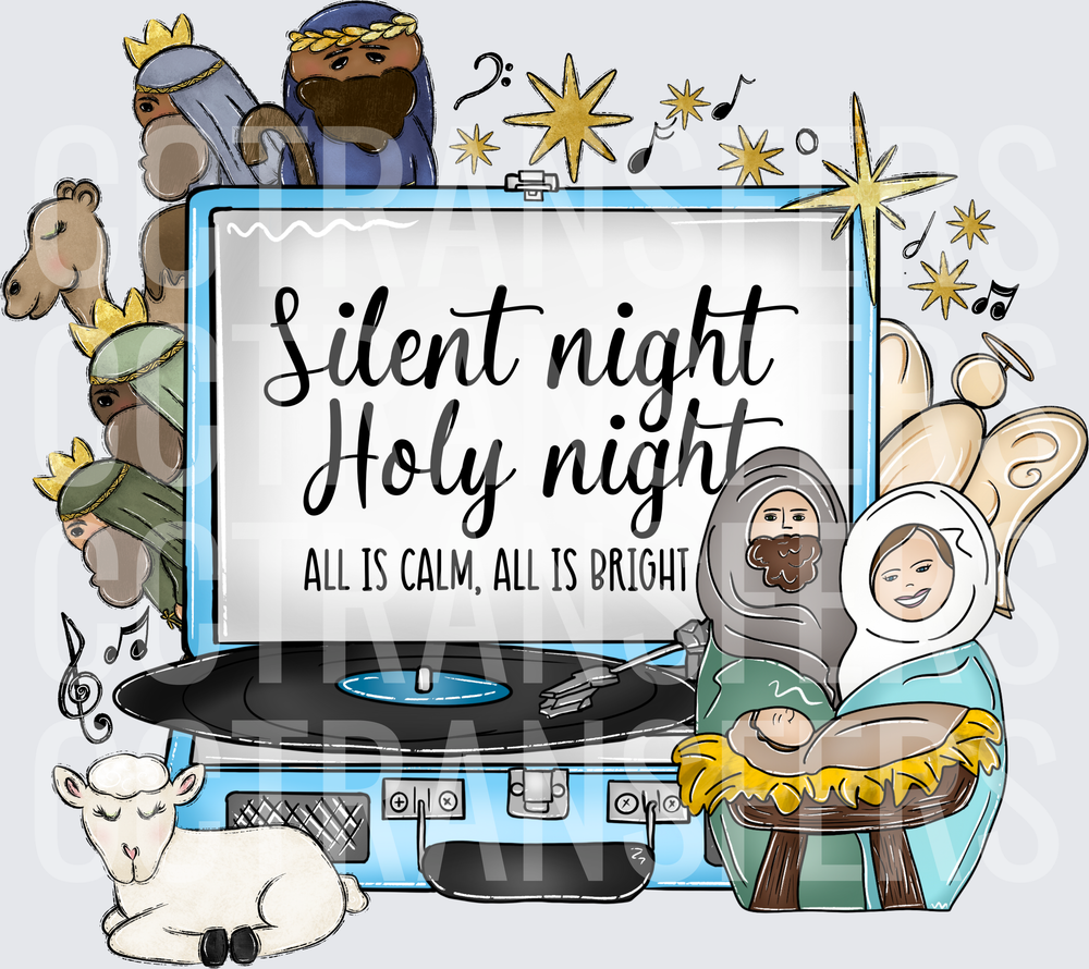 Silent Night Holy Night Nativity Record Player (DTF)