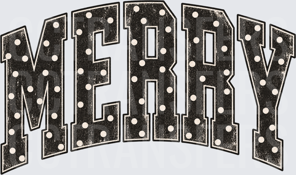 Merry Arched Varsity Marquee Polka Dot Letters (DTF)