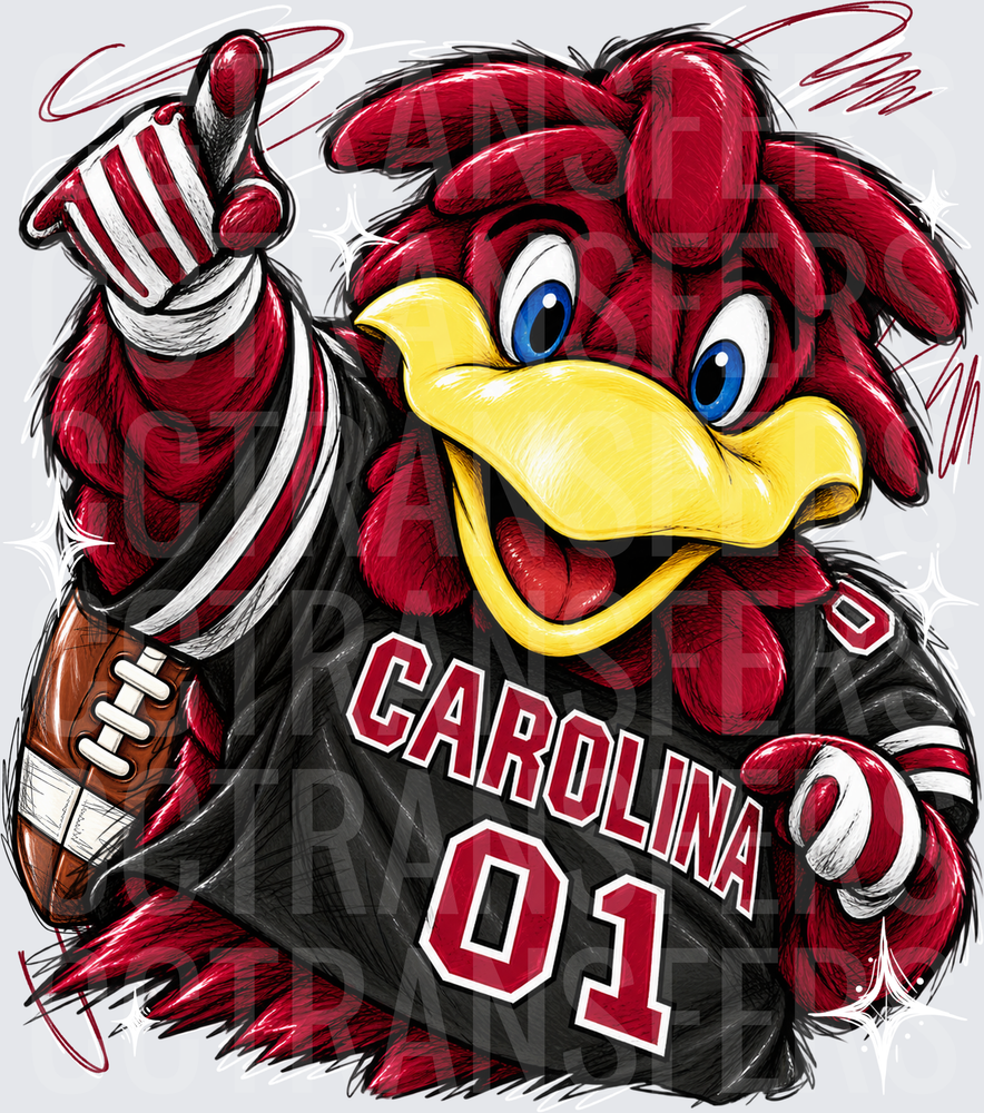 Gamecock Mascot Carolina 01 Football Jersey (DTF)