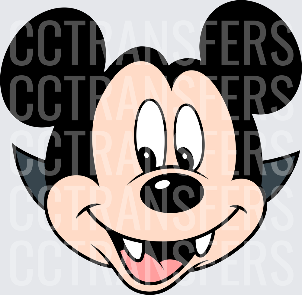 Smiling Cartoon Mouse Face Close-Up (DTF)