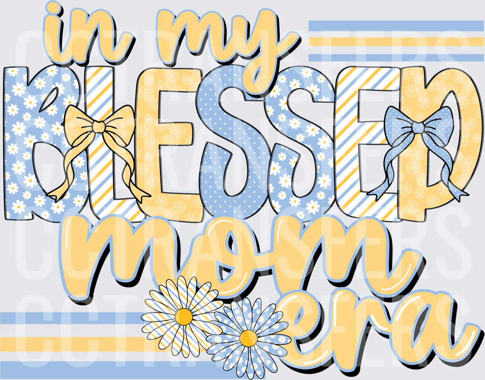 In My Blessed Mom Era Daisy Floral Bow (DTF)