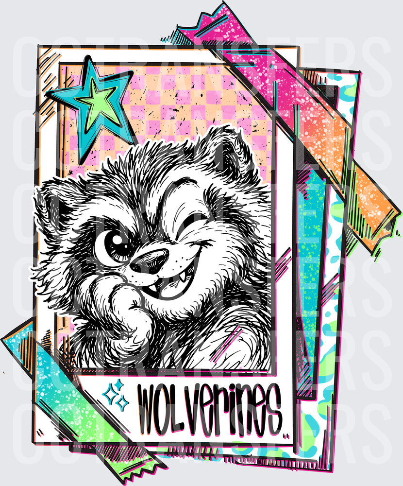 Wolverines Smirking Raccoon Retro Photo Card (DTF)