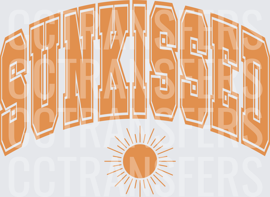 Sunkissed Arched Collegiate Letter Sun Graphic (DTF)