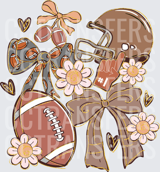 Coquette Football Helmet Bows Daisies #1 Foam Finger (DTF)