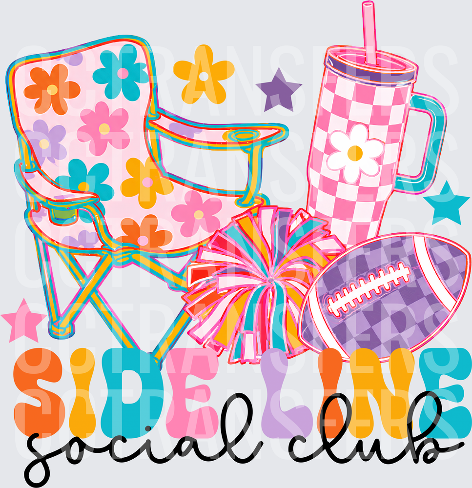 Sideline Social Club Football Cheer Mom Floral (DTF)
