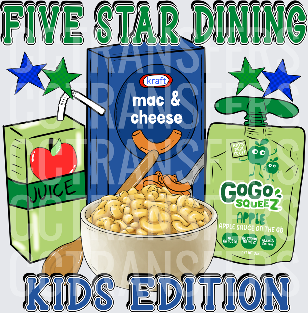 Five Star Dining Kids Edition Cartoon Meal Set (DTF)