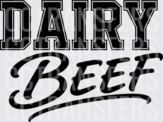 Dairy Beef Bold Varsity Script Lettering (DTF)