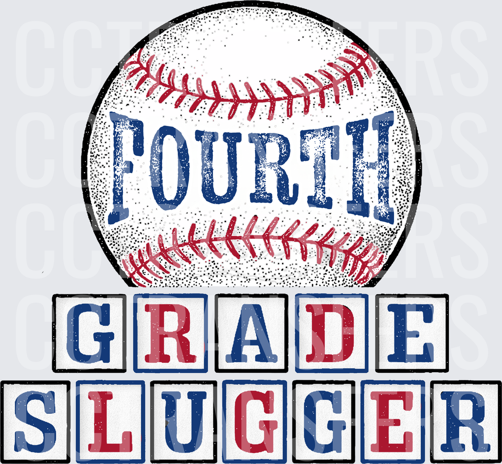 Fourth Grade Slugger Vintage Baseball Design (DTF)